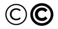 Copyright mark icons. Intellectual property sign.